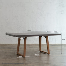 ARIA CONCRETE GRANITE TOP DINING TABLE + SCANDI LEG   |  CLASSIC MID GREY |  2.6m