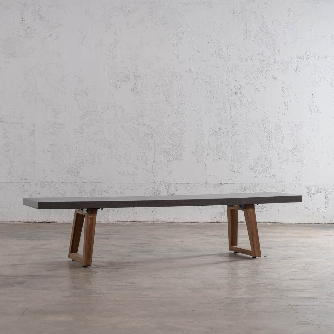 ARIA SCANDI CONCRETE GRANITE BENCH SEAT | MID GREY GRANITE | 160CM ANGLE VIEW