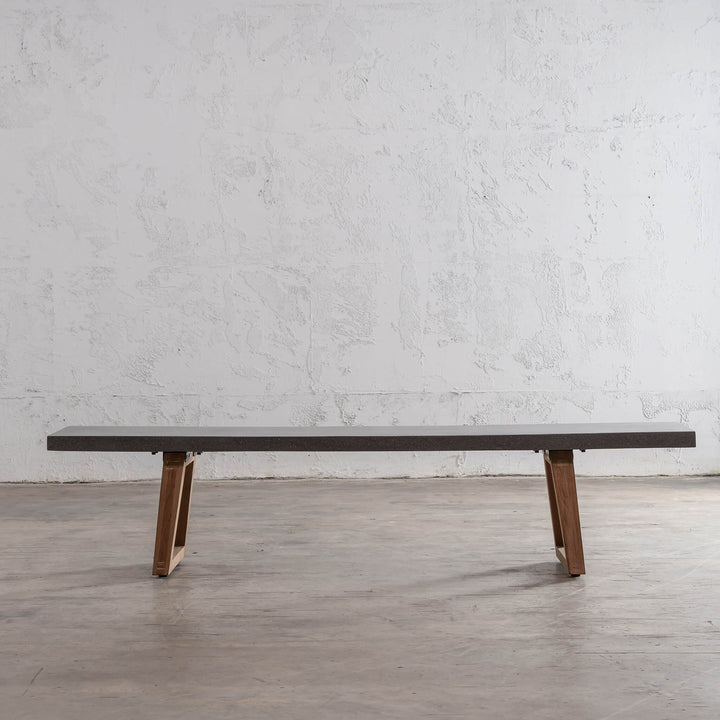 ARIA SCANDI CONCRETE GRANITE BENCH SEAT | MID GREY GRANITE | 240CM SIDE VIEW