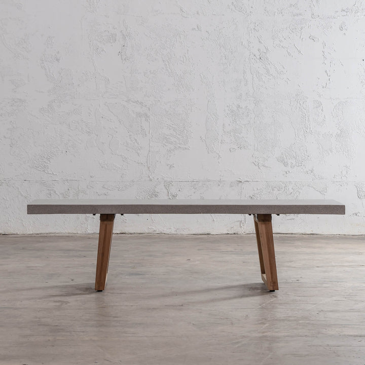 ARIA SCANDI CONCRETE GRANITE BENCH SEAT | ZINC ASH | 160CM SIDE VIEW