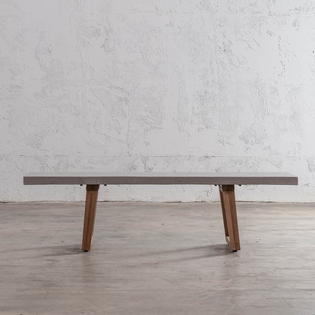 ARIA SCANDI CONCRETE GRANITE BENCH SEAT | ZINC ASH | 240CM SIDE VIEW