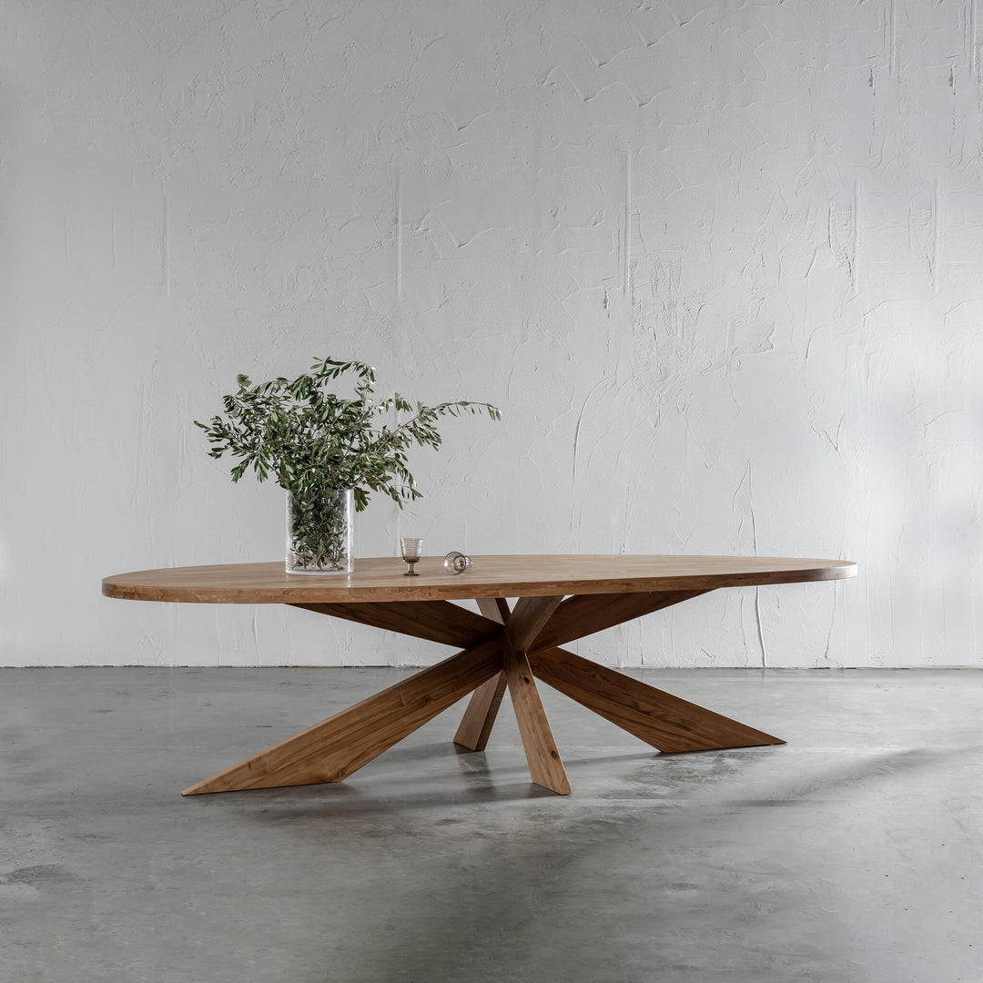 ASKIM OVAL SOLID TEAK INDOOR DINING TABLE  |  2.2M