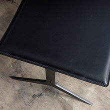 ATTRICI ARM CHAIR + FOOT REST   |  NOIR BLACK RECYCLED LEATHER FOOTREST CLOSE UP