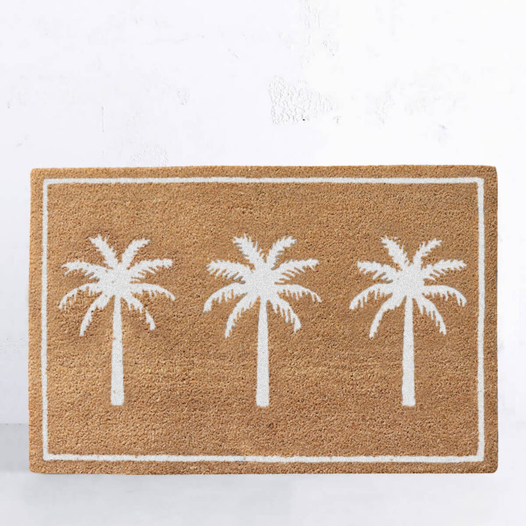 BAHAMAS PALM WHITE DOORMAT  |  90CM X 60CM