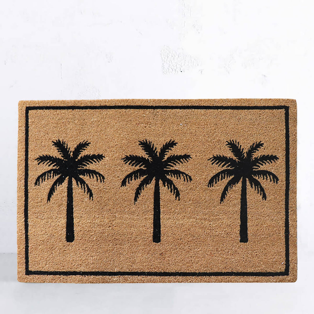 BAHAMAS PALM BLACK DOORMAT | 90CM X 60CM