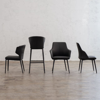 ANDERS DINING CHAIR  |  FAUX LEATHER  |  NOIR BLACK