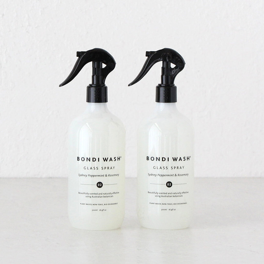 BONDI WASH GLASS SPRAY  |  BUNDLE x 2  |  PEPPERMINT + ROSEMARY