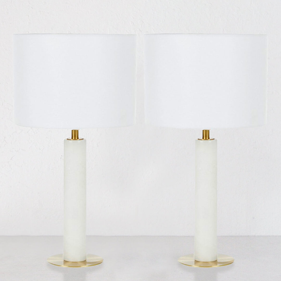 ALDORA MARBLE TABLE LAMP BUNDLE  |  SET OF 2  |  WHITE + GOLD