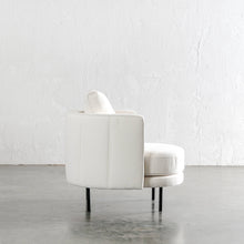 CARSON MODERNA CURVED RIBBED CHAIR  |  BOUCLE CHARTER IVORY  |  SIDE VIEW
