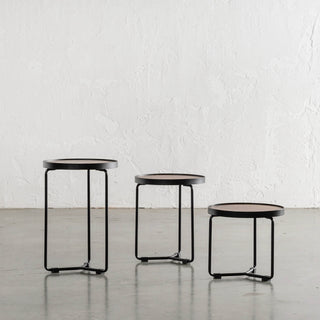 CHIARA SIDE TABLE   |  SET OF 3  |  WALNUT WOOD GRAIN