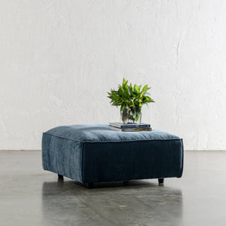 COBURG OTTOMAN  |  CHICORY BLUE