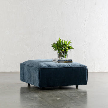 COBURG OTTOMAN  |  CHICORY BLUE