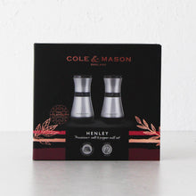 COLE & MASON  |  HENLEY PRECISION SALT + PEPPER MILL SET 135MM  |  BRUSHED STAINLESS STEEL