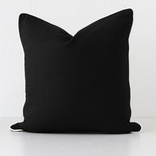 CANVAS CUSHION WITH WHITE PIPING  |  60 x 60cm  |  BLACK