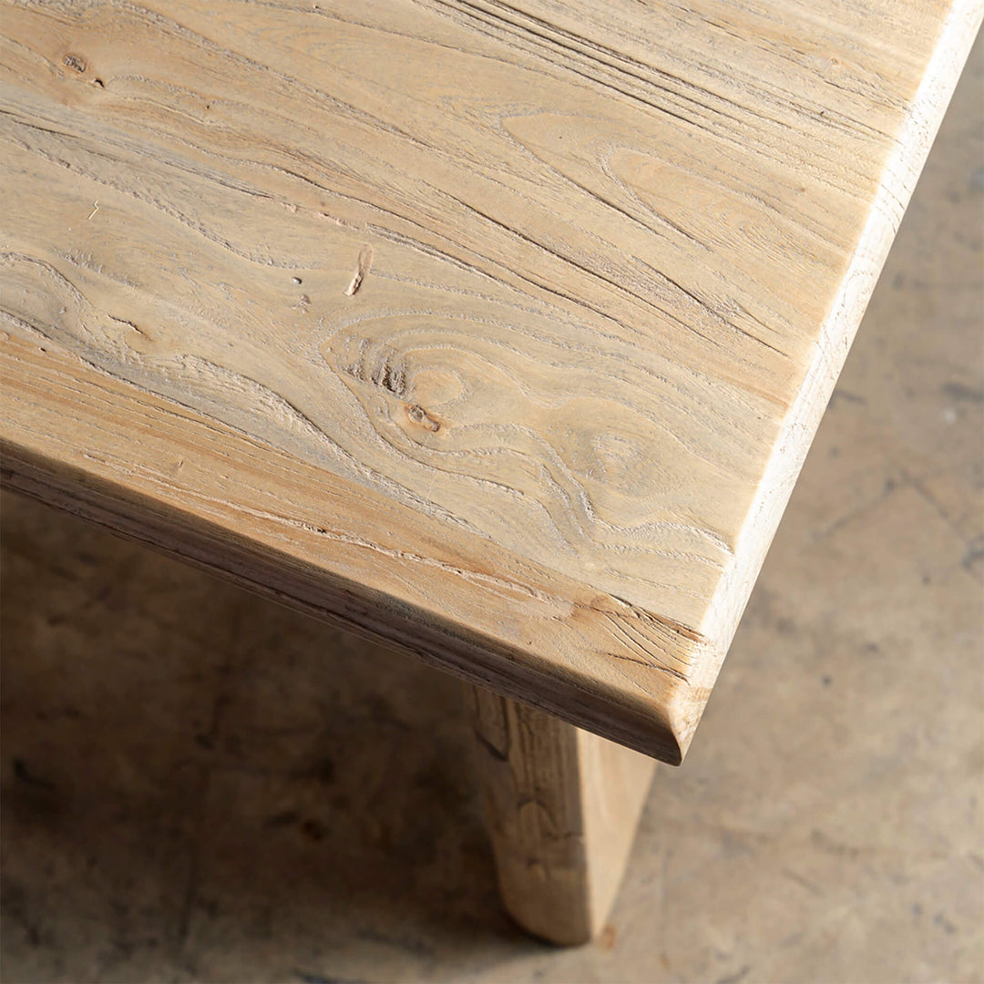 CAPRETTA ELM COFFEE TABLE | 150CM | BLEACHED BRISTLE  |  TIMBER CLOSE UP