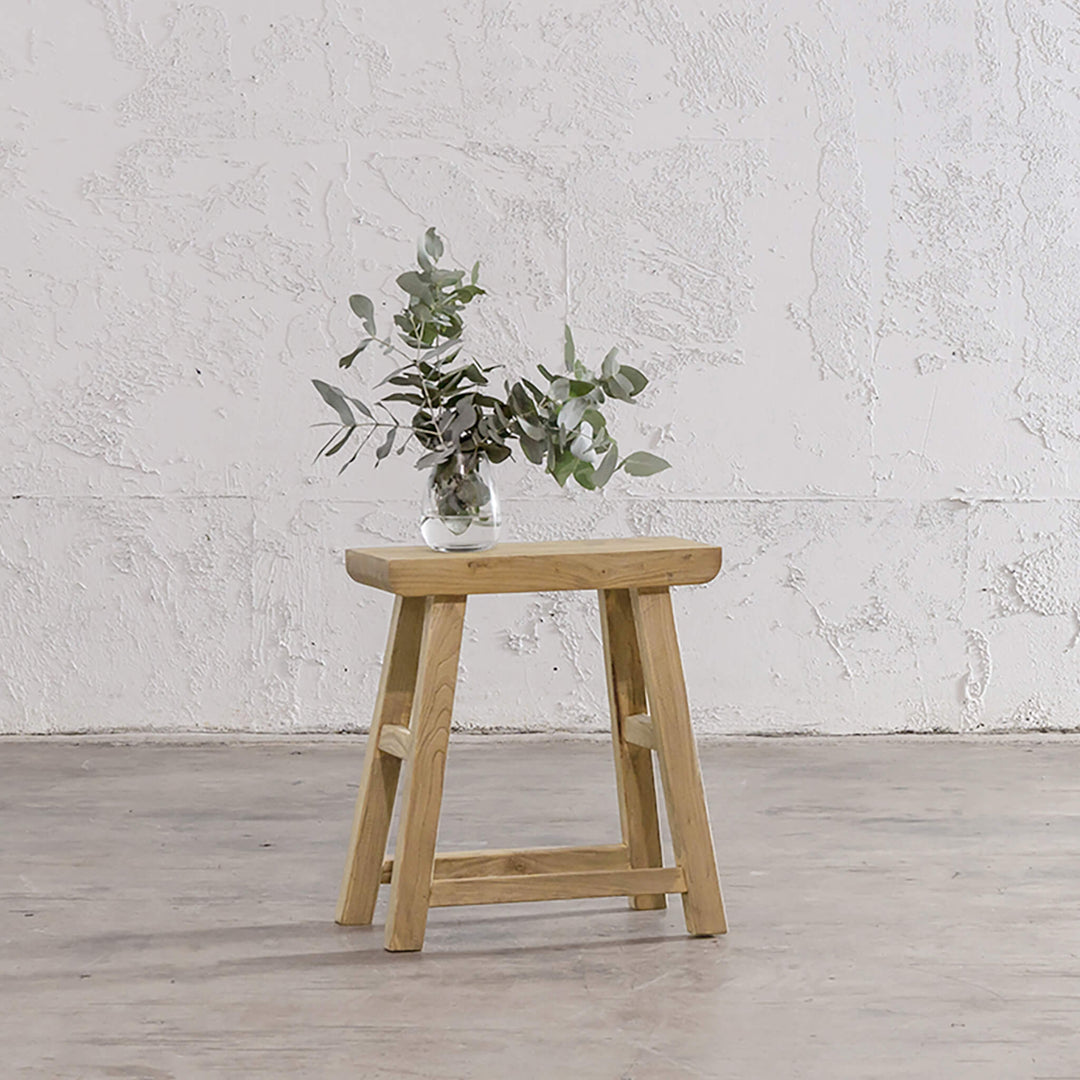 CAPRETTA ELM RECTANGLE WORKERS STOOL | BLEACHED BRISTLE