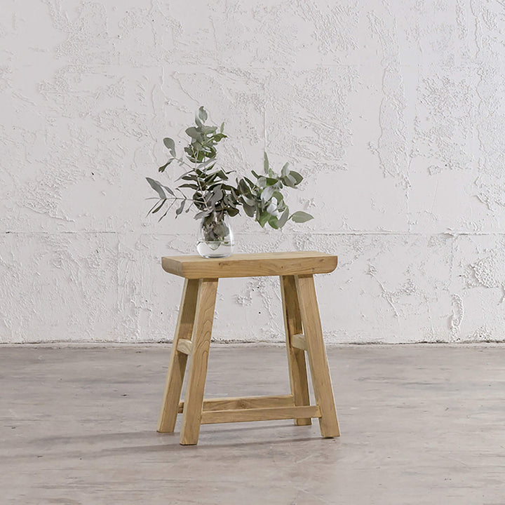 CAPRETTA ELM RECTANGLE WORKERS STOOL | BLEACHED BRISTLE