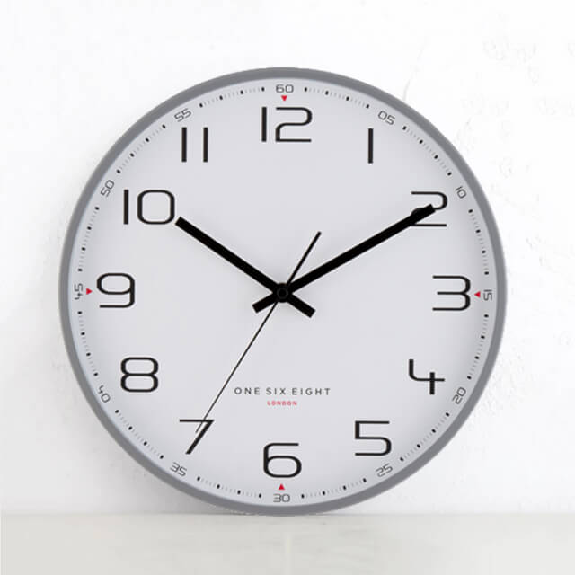 ONE SIX EIGHT LONDON  |  CARMEN SILENT WALL CLOCK  |  COOL GREY  |  40CM