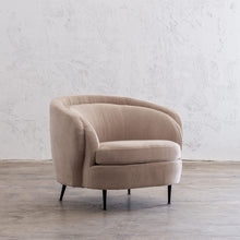 CARSON CURVE ARM CHAIR  |  DESERT SAND  |  LOUNGE FURNITURE ANGLE VIEW