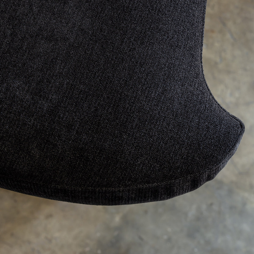 CARSON CURVE ARM CHAIR  |  NOIR BLACK  |  LOUNGE FURNITURE FABRIC CLOSE UP