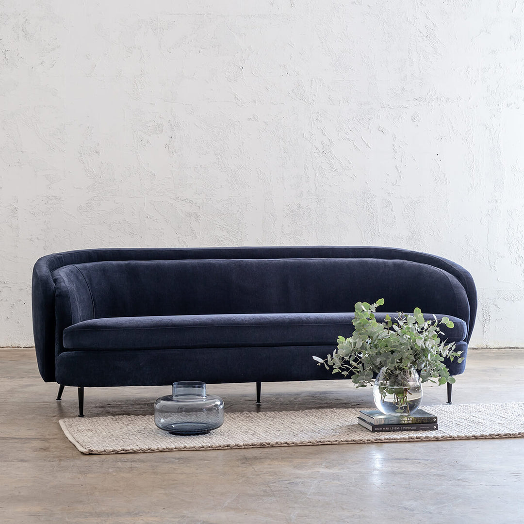 CARSON CURVE 3 SEATER SOFA  |  MIDNIGHT INK  |  LOUNGE FURNITURE