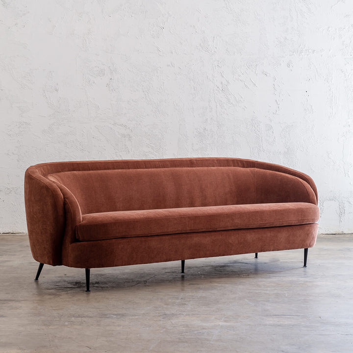 CARSON CURVE 3 SEATER SOFA  |  TERRA RUST