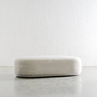 CARSON MODERNA CURVE RECTANGLE OTTOMAN  |  JOVAN DOVE SIDE VIEW