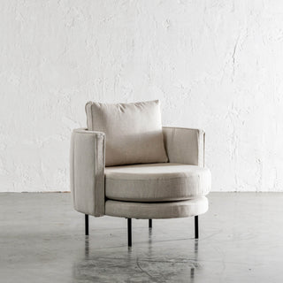 CARSON MODERNA CURVED RIBBED CHAIR  |  JOVAN DOVE NATURAL ANGLE VIEW