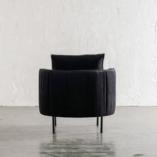 CARSON MODERNA CURVED RIBBED CHAIR  |  NOIR BLACK REAR VIEW