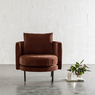 CARSON MODERNA CURVED RIBBED CHAIR  |  TERRA RUST