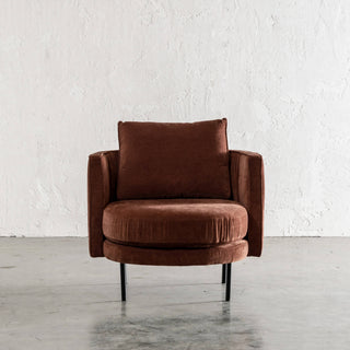 CARSON MODERNA CURVED RIBBED CHAIR  |  TERRA RUST MINIMAL