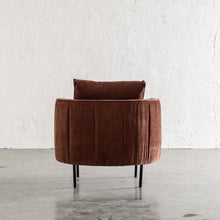 CARSON MODERNA CURVED RIBBED CHAIR  |  TERRA RUST REAR VIEW