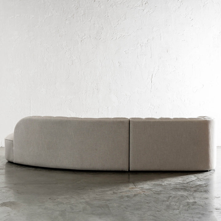 CARSON MODERNA CURVED RIBBED MODULAR SOFA  |  JOVAN DOVE NATURAL BACK VIEW