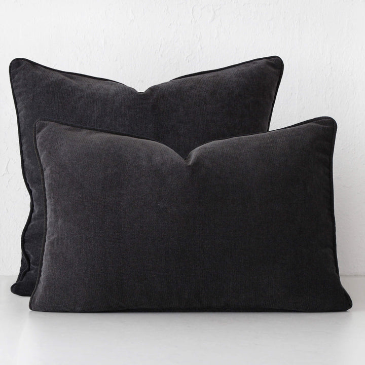 CARSON CUSHION BUNDLE X2  |  40 x 60 + 50 x 50  |  CHARCOAL