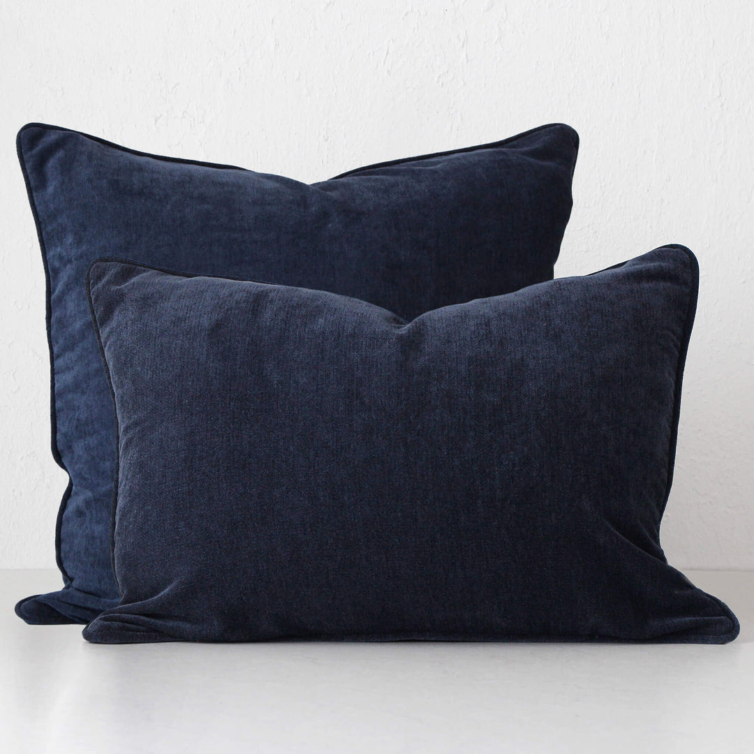 CARSON CUSHION BUNDLE X2  |  40 x 60 + 50 x 50  |  MIDNIGHT BLUE