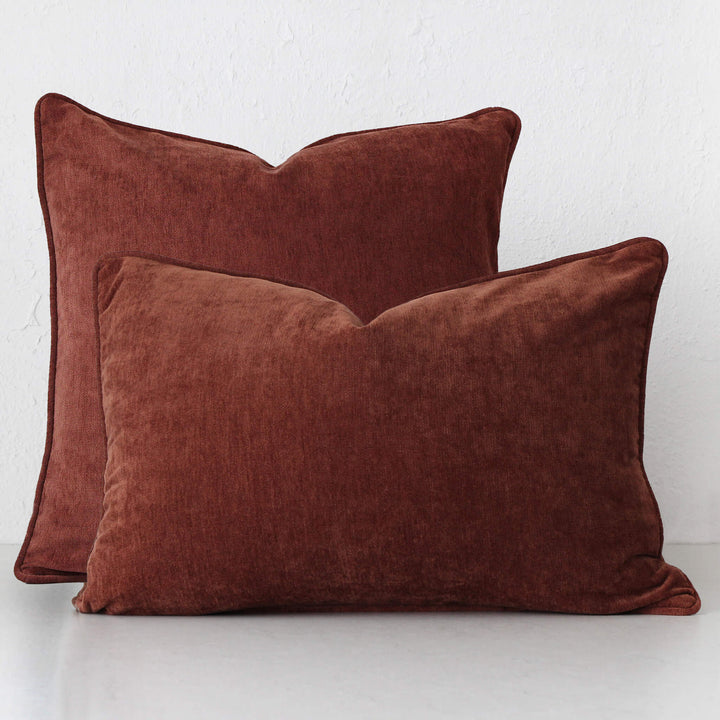 CARSON CUSHION BUNDLE X2  |  40 x 60 + 50 x 50  |  TERRA RUST