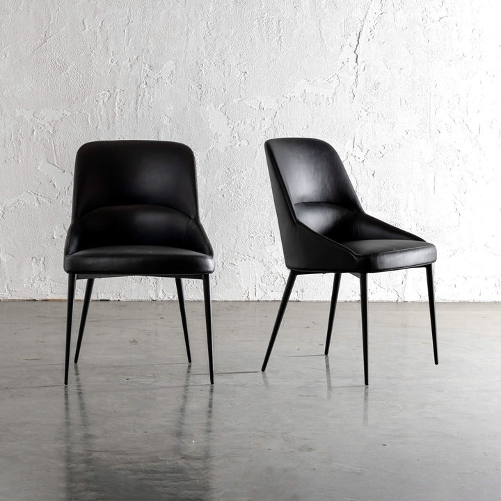 CARTER VEGAN LEATHER DINING CHAIR  |  NOIR BLACK