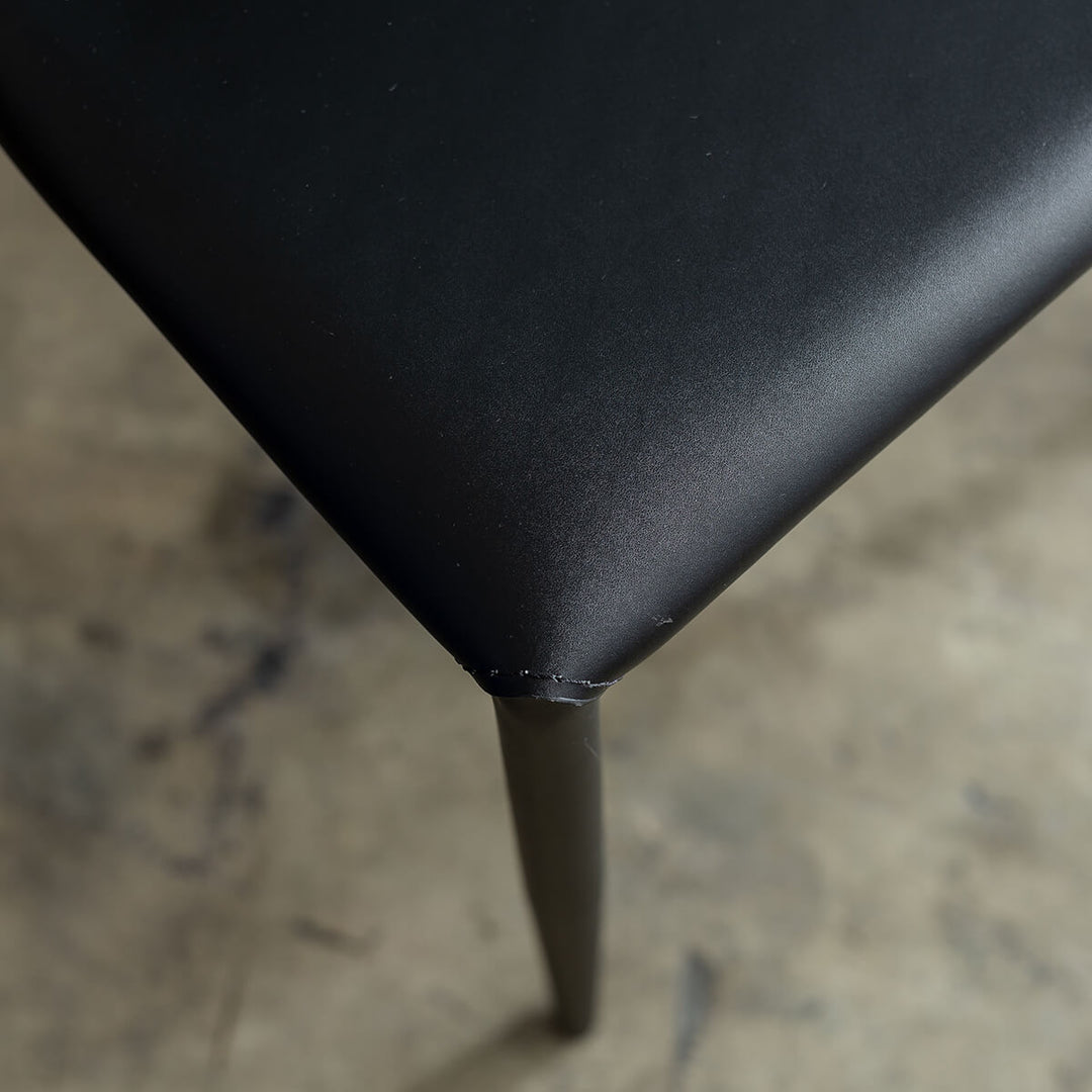 CARTER VEGAN LEATHER DINING CHAIR | NOIR BLACK CLOSE UP