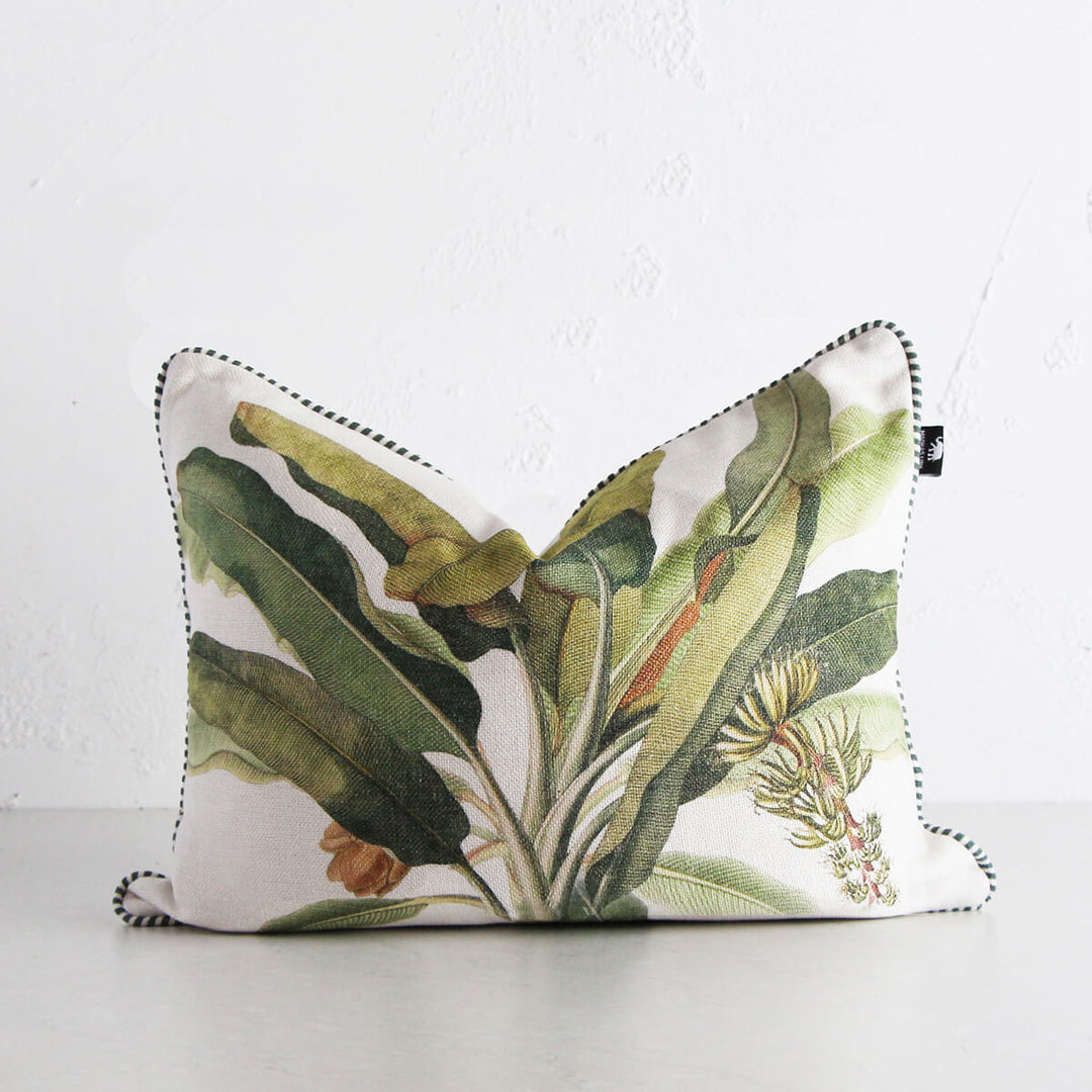 CAVENDISH FOLIAGE CUSHION  |  40 x 60  |  GREEN + WHITE