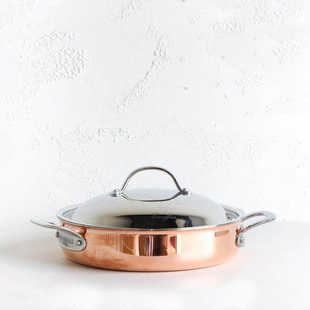 CHASSEUR COPPER COVERED CHEF PAN WITH LID  |  INDUCTION  |  32CM