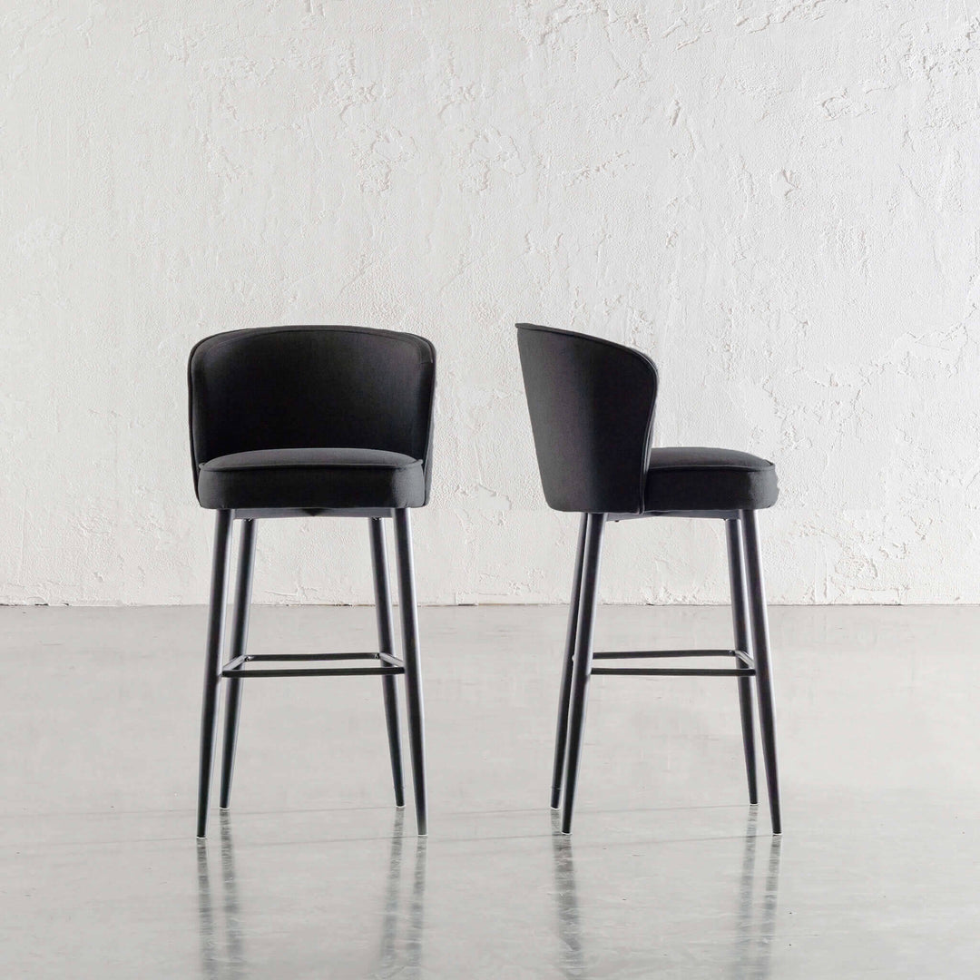 CLAUDE MODERNA FABRIC BAR CHAIR | BUNDLE X 2 | ANTHRACITE