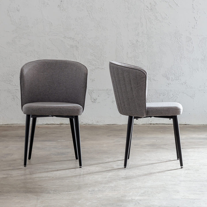 CLAUDE FABRIC DINING CHAIR  |  SILVER GREY FABRIC DINING CHAIR