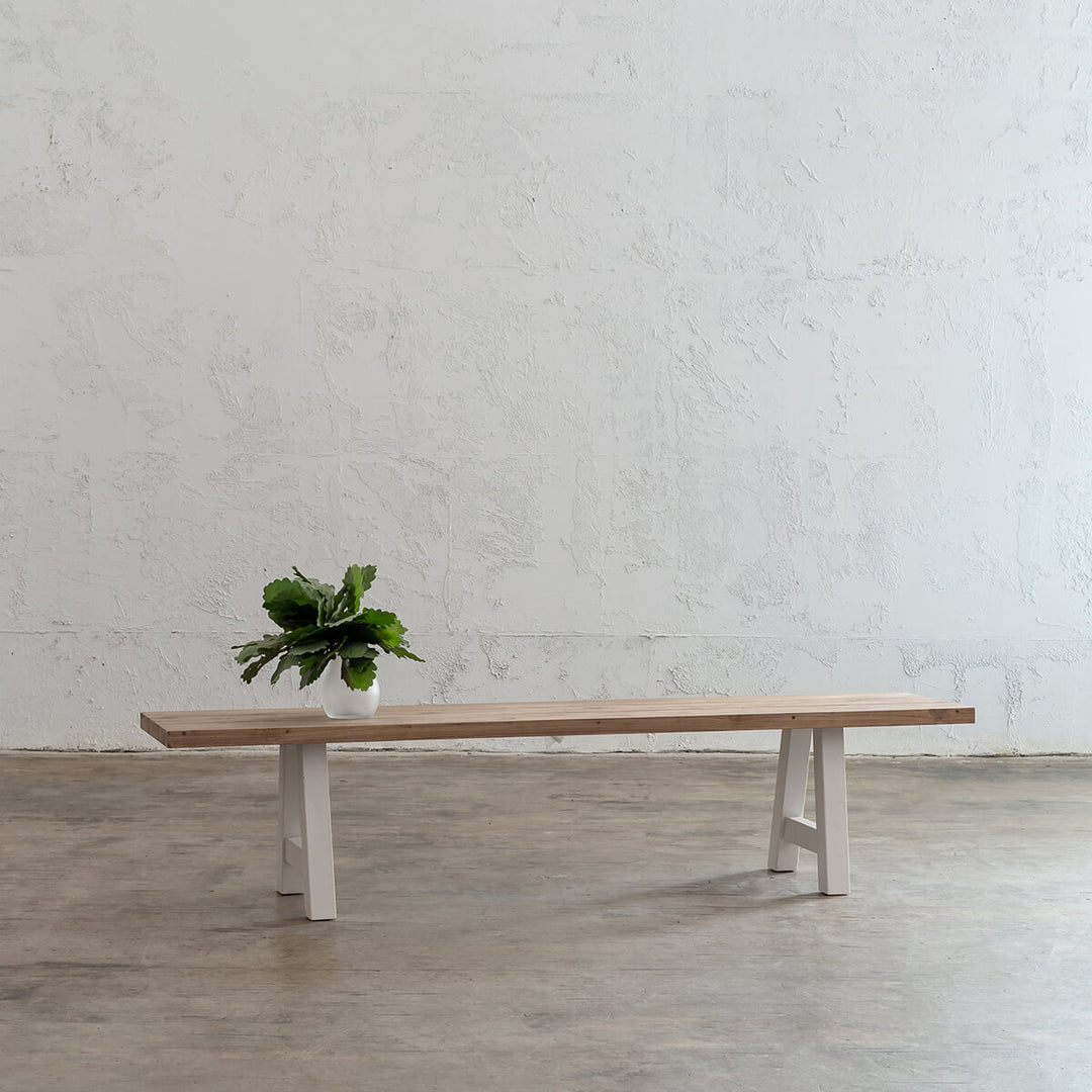 CLUB GRENADA TEAK DINING BENCH   |  RECYCLED TEAK SOLID INDOOR DINING TABLE