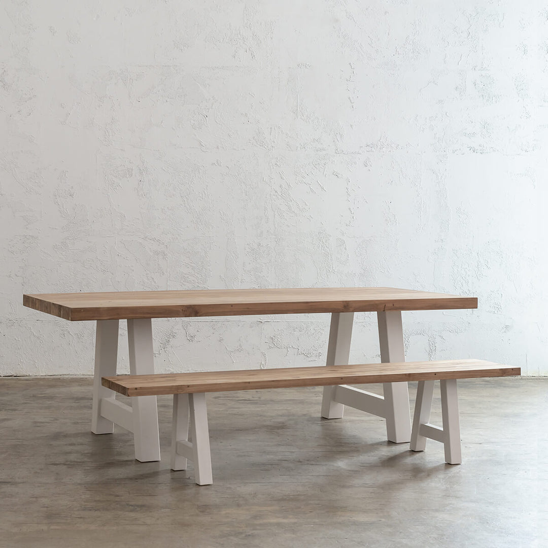 CLUB GRENADA TEAK DINING TABLE   |  RECYCLED TEAK SLATTED OUTDOOR DINING TABLE