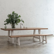 CLUB GRENADA TEAK DINING TABLE   |  RECYCLED TEAK SLATTED OUTDOOR DINING TABLE WITH GRENADA BENCH