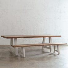 CLUB GRENADA TEAK DINING BENCH   |  RECYCLED TEAK SOLID INDOOR DINING TABLE + BENCH