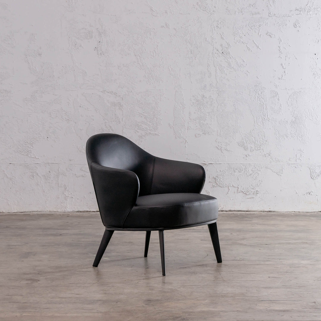 CLYDE ARMCHAIR  |  NOIR BLACK VEGAN LEATHER