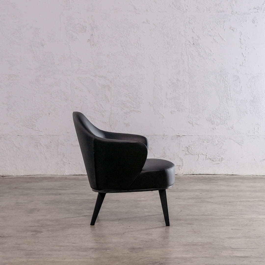 CLYDE ARM CHAIR  |  NOIR BLACK VEGAN LEATHER