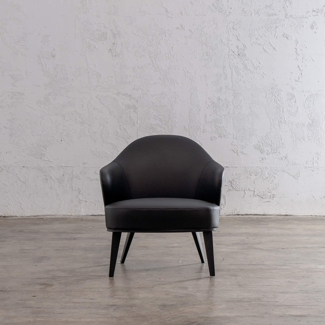 CLYDE ARM CHAIR  |  NOIR BLACK VEGAN LEATHER