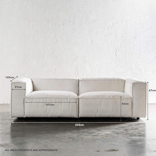 COBURG 3 SEATER + 4 SEATER SOFA | CHICORY BLUE | MEASUREMENTS